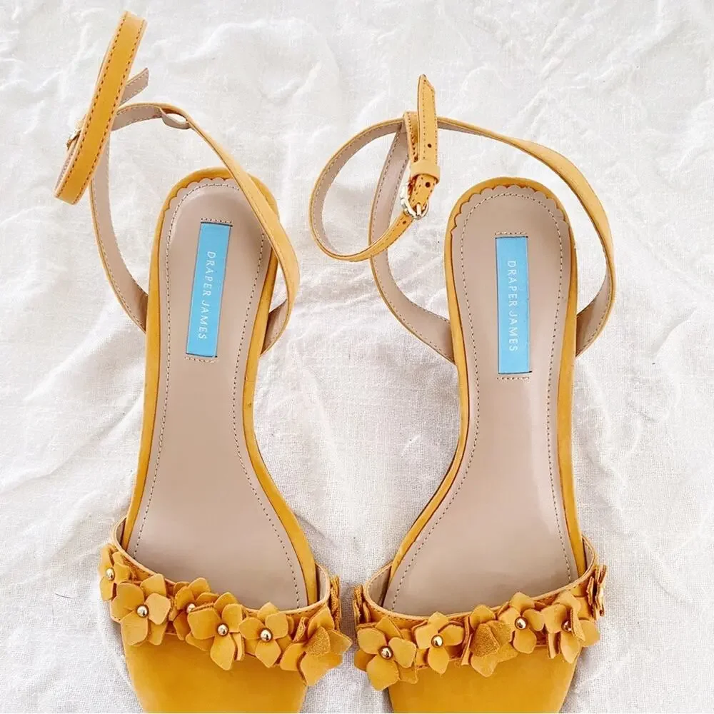 Draper James Floral Heeled Sandals - Alice Size 8 New